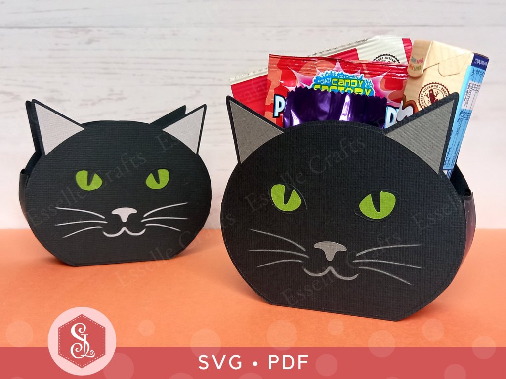 Black Cat Favour Boxes filled with Halloween Candy