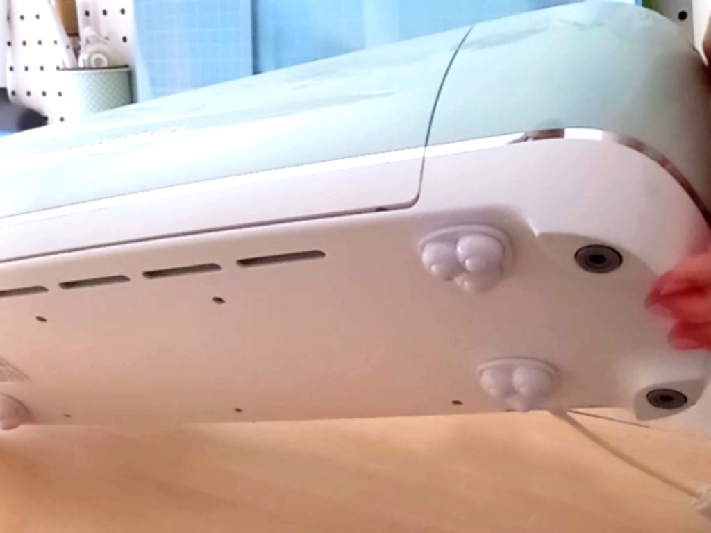 Mini Caster Wheels on the base of a Cricut Explore Air 2 digital cutting machine