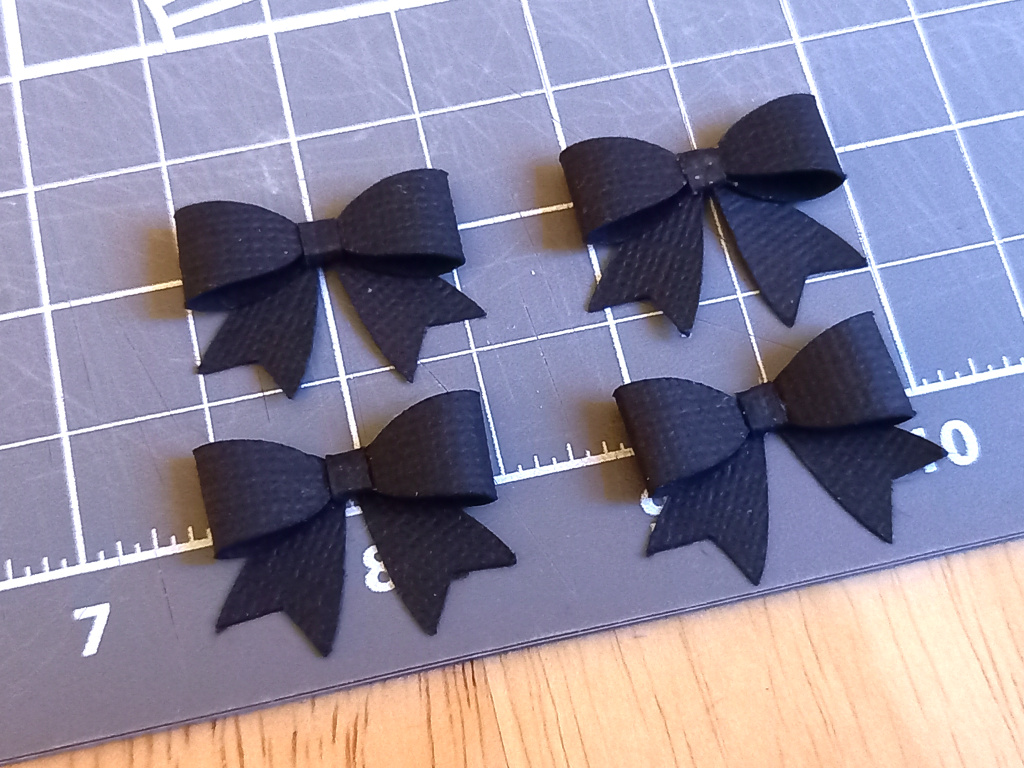 Set of Four Mini Black Paper Craft Bows
