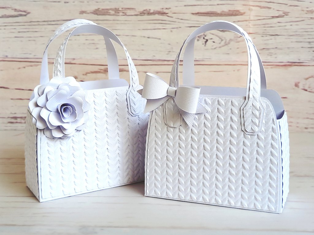 Two White Upcycled Favour Bags by Esselle Crafts