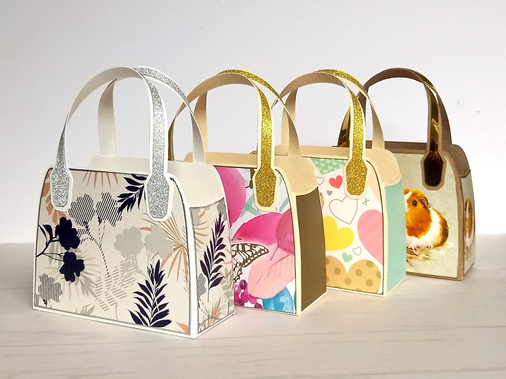 Four upcycled favour bags by Esselle Crafts