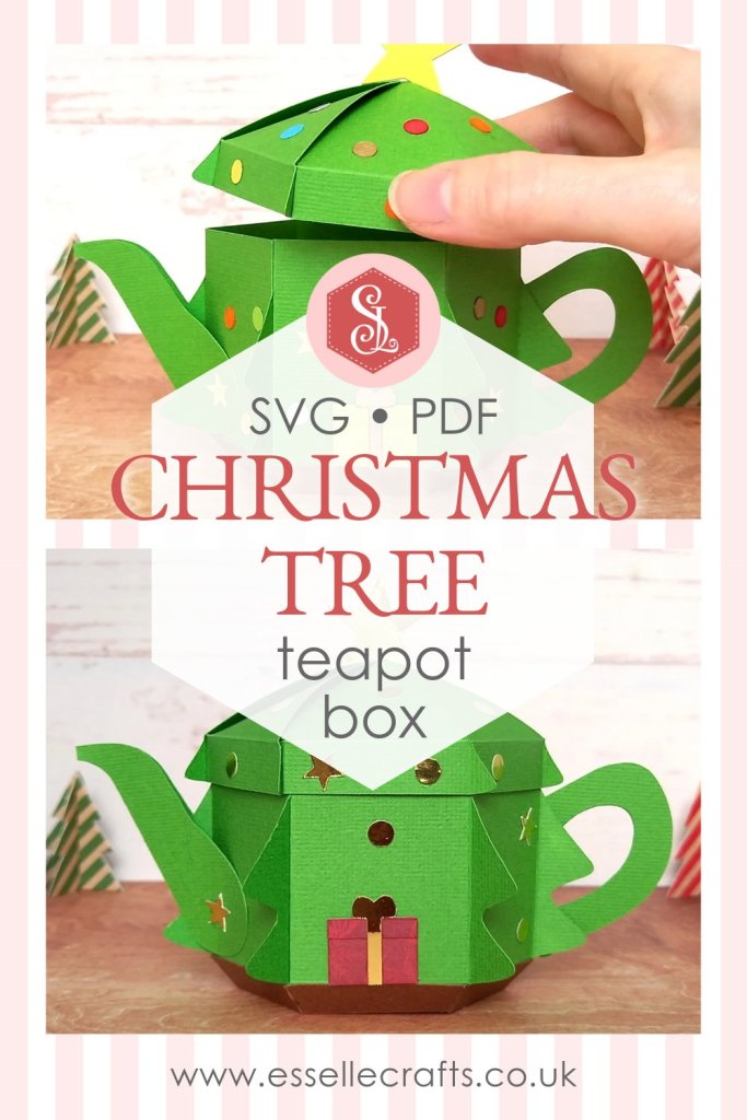 Paper Craft Christmas Tree Teapot Box Blog Post