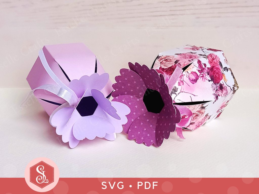 Two Pink Flower Favour Boxes for special occasion treats
