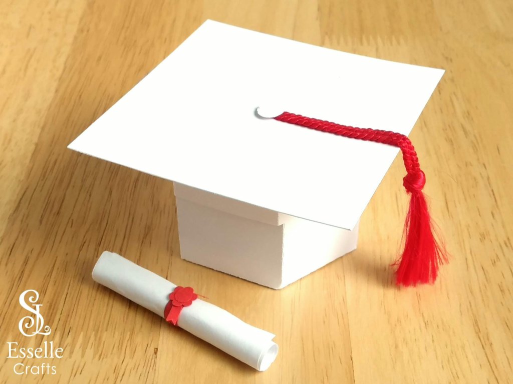White Graduation Cap Gift Box for Academic Celebrations
