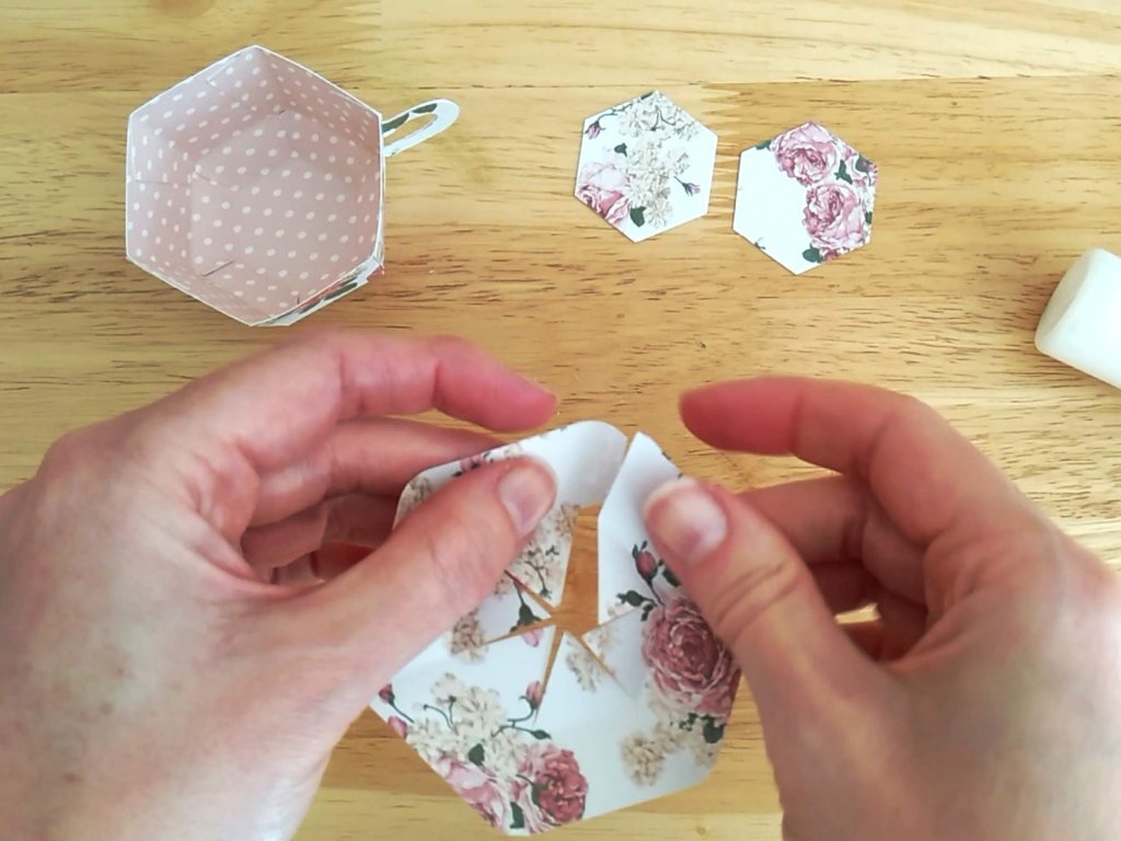 Pink Vintage Style Teacup and Saucer Favour Box by Esselle Crafts