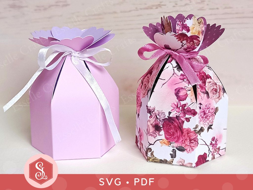 Two Pink Flower Favour Boxes for special occasion treats