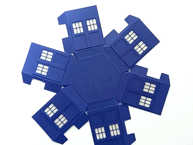 Paper Craft Police Box Teapot Box Lantern for Gift Giving