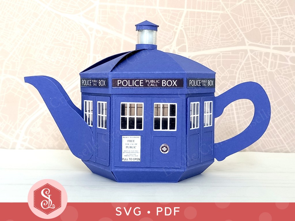 Paper Craft Police Box Teapot Box Lantern for Gift Giving