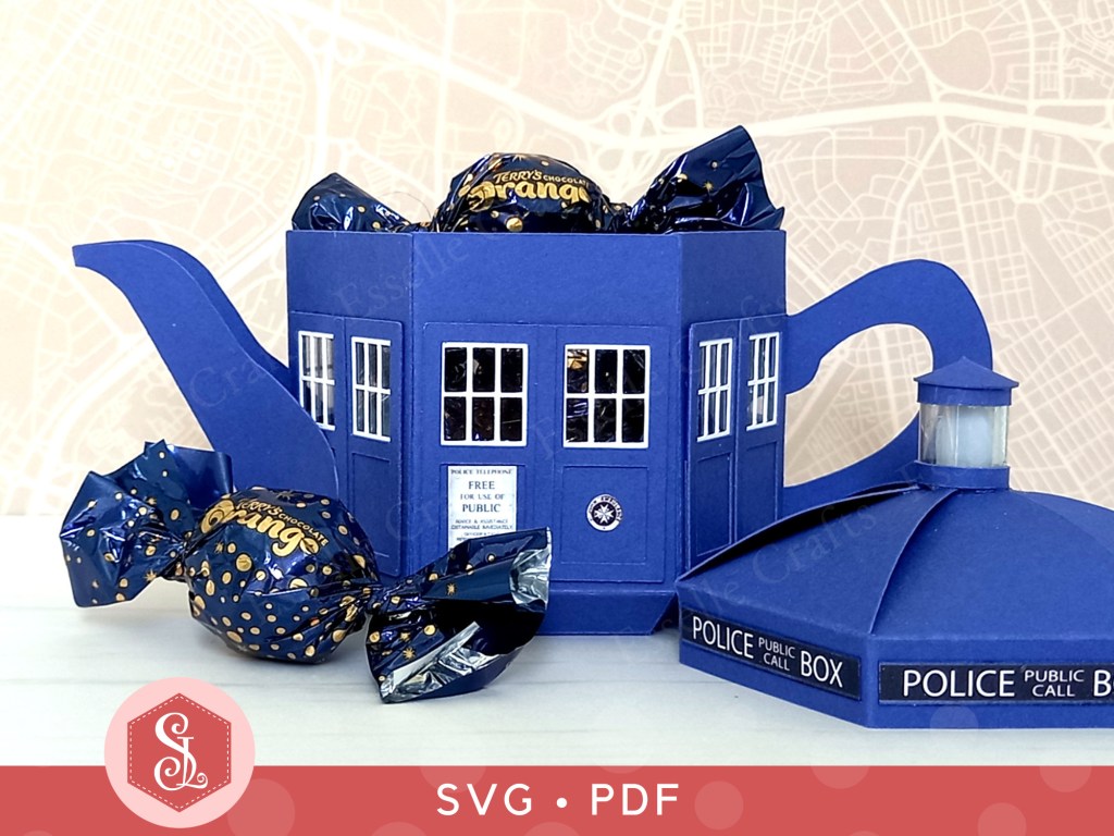 Paper Craft Police Box Teapot Box Lantern for Gift Giving