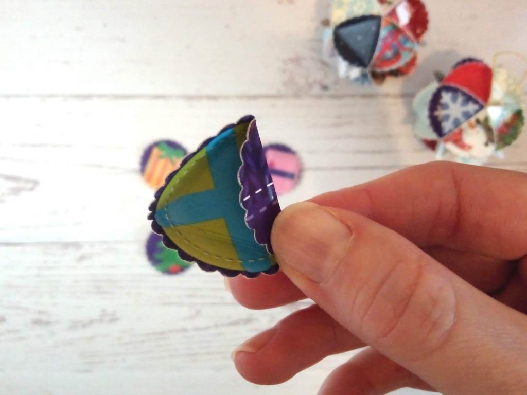 Upcycled Christmas Card Baubles as Hanging Decorations