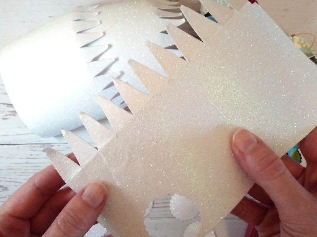 Upcycled Christmas Cracker Glitter Baubles as Hanging Decorations