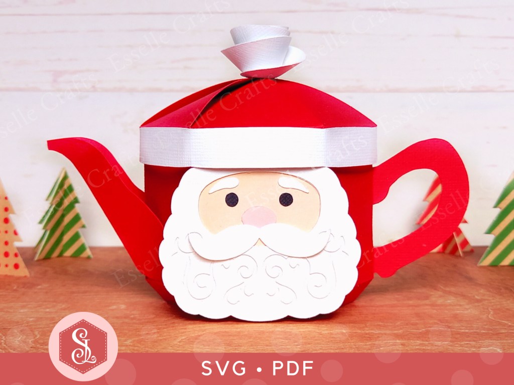 Paper Craft Santa Claus Christmas Teapot Gift Box
