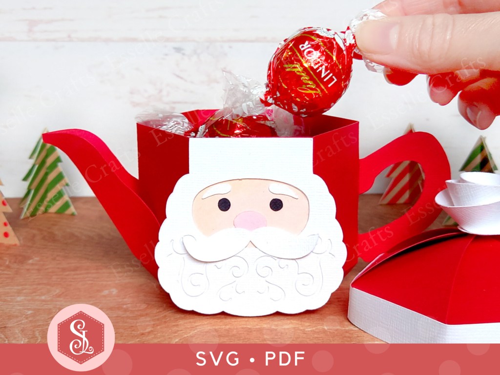 Paper Craft Santa Claus Christmas Teapot Gift Box