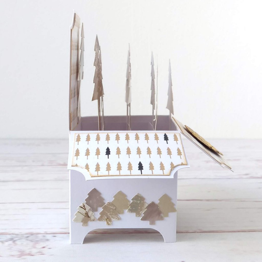 Upcycled Winter Tree Box Card by Esselle Crafts
