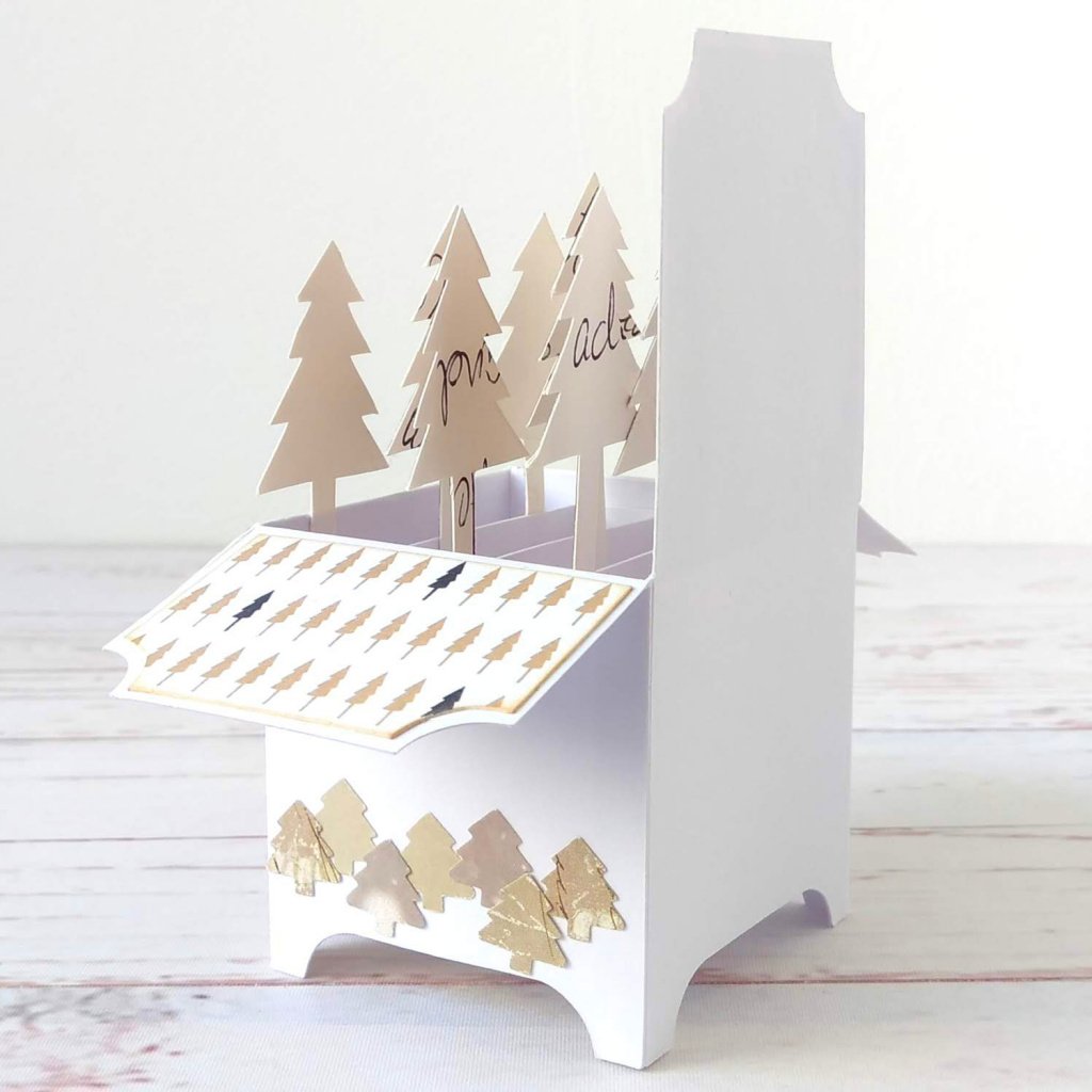Upcycled Winter Tree Box Card by Esselle Crafts