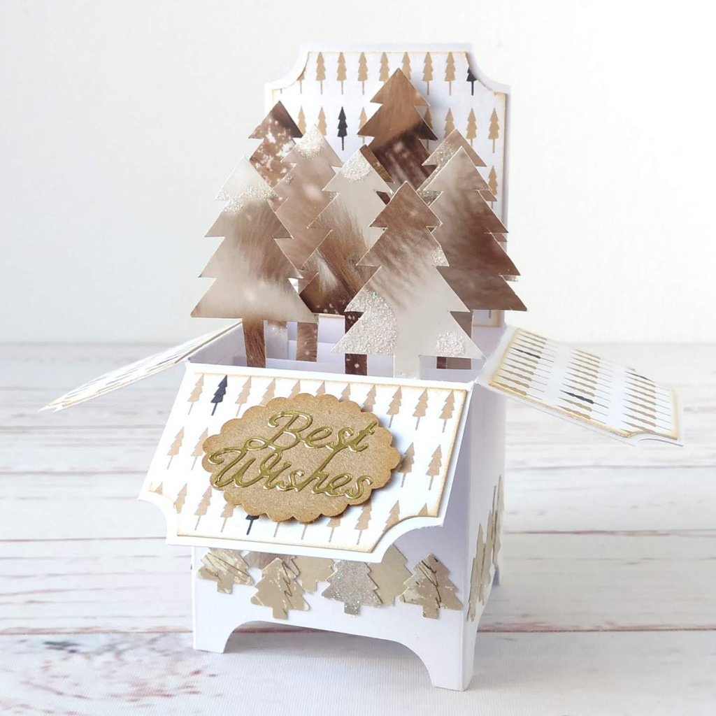 Upcycled Winter Tree Box Card by Esselle Crafts