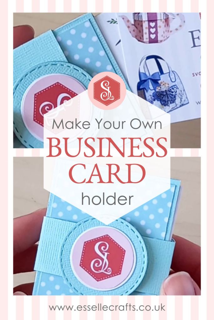 A business card holder made from mint green cardstock and decorated with white spotty card holding 70 business cards.