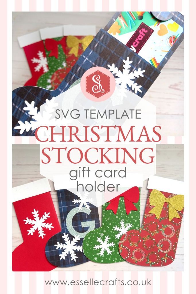 Paper Craft Christmas Stocking Gift Card Holders