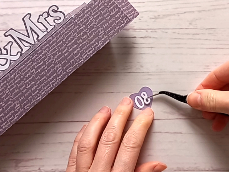 Mr and Mrs papercraft treat box svg template for wedding gift giving